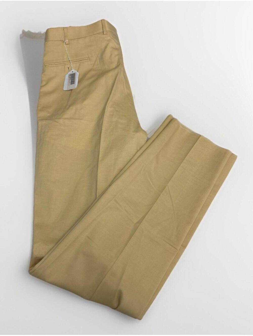 NWT Mens Hertling Made In U.S.A. Tan/yellow Pleated Dress Pants Size 36